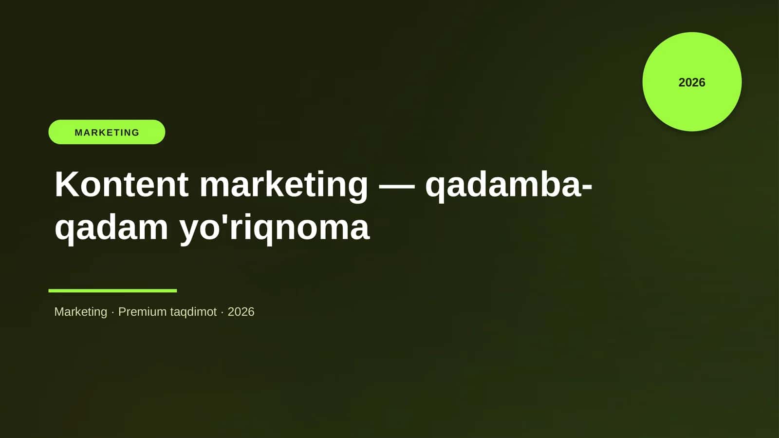 Kontent marketing — qadamba-qadam yo'riqnoma 1