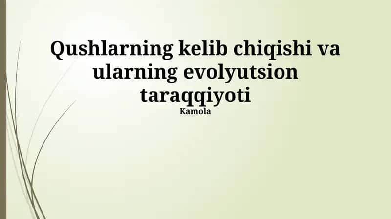 Parvozning evolyutsiyasi 1