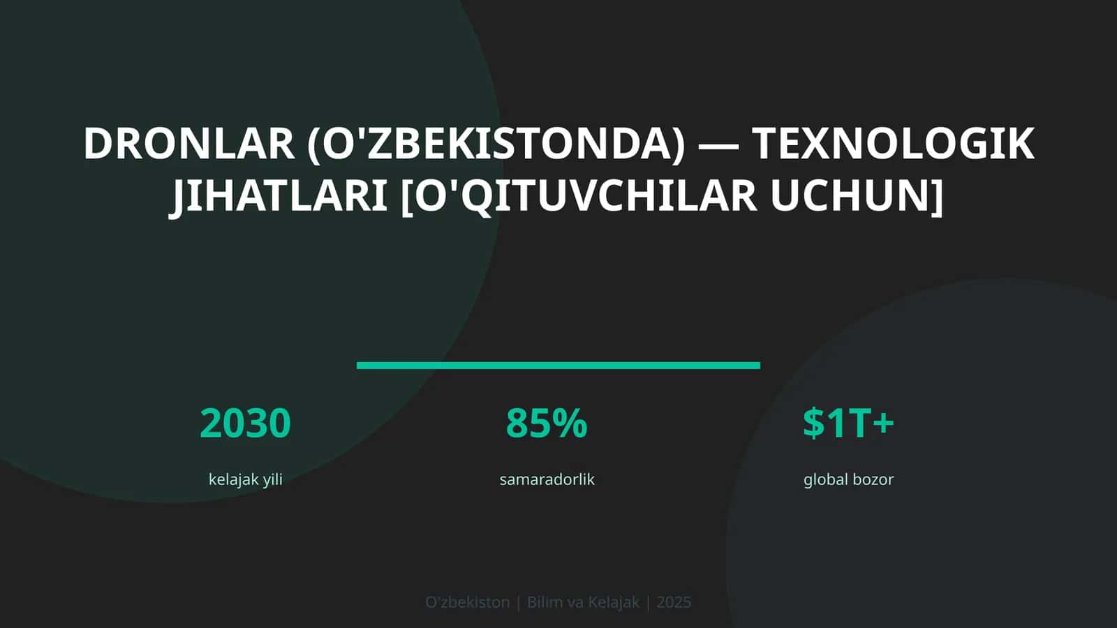 DRONLAR (O'ZBEKISTONDA) — TEXNOLOGIK JIHATLARI [O'QITUVCHILAR UCHUN] 1