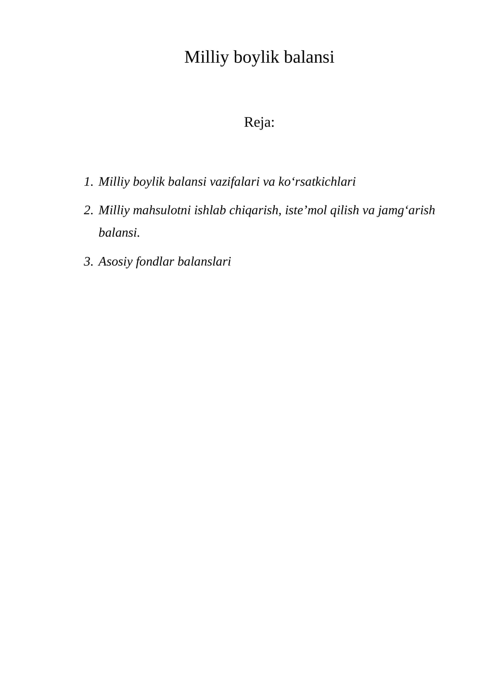 Milliy boylik balansi 1