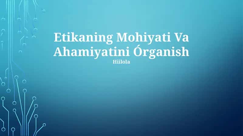 Etikaning Mohiyati Va Ahamiyatini Órganish 1