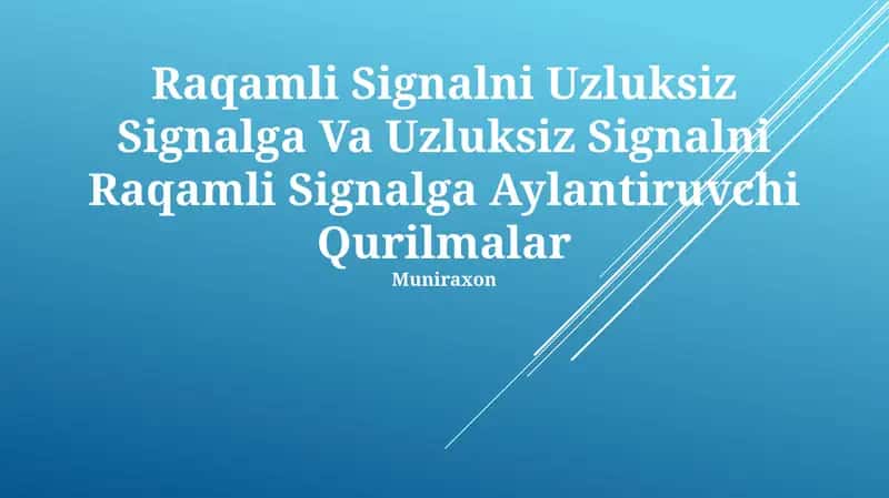 Raqamli-analog konvertorlar (DAC) 1