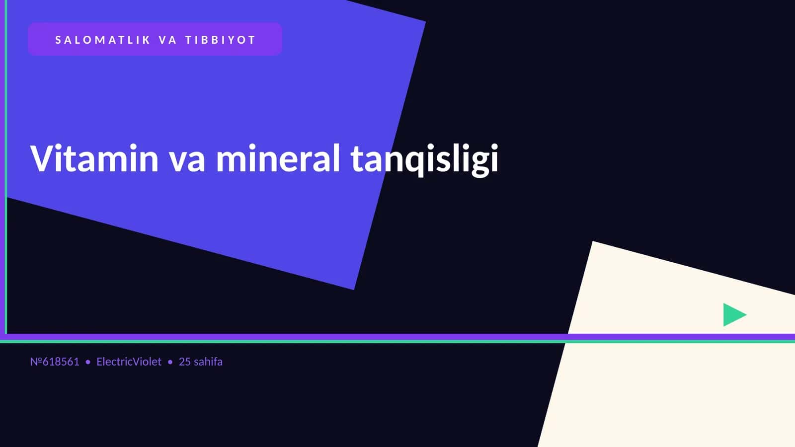 Vitamin va mineral tanqisligi 1