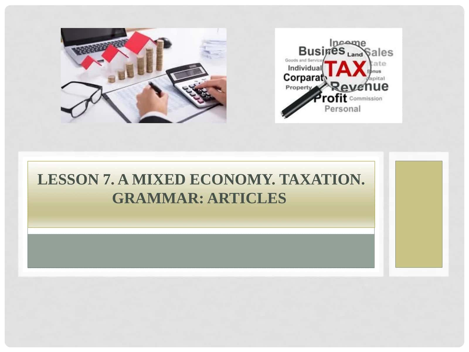 Lesson 7. AmixedEconomy. Taxation 1