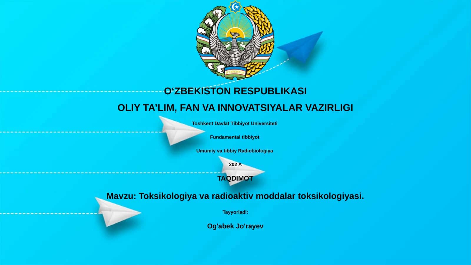 Toksikologiya va radioaktiv moddalar toksikologiyasi 1
