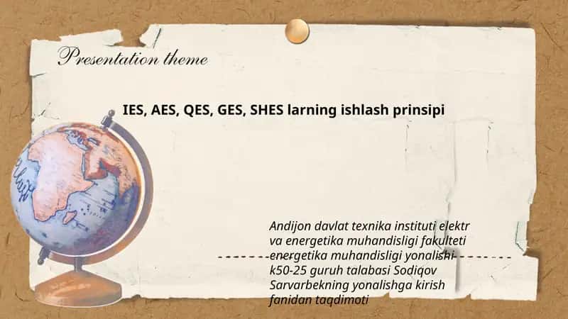 IES, AES, QES, GES, SHES larning ishlash prinsipi 1
