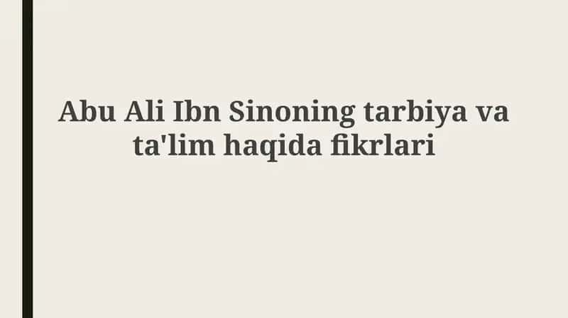 Abu Ali IbnSinoningtarbiyavata'limhaqidafikrlari 1