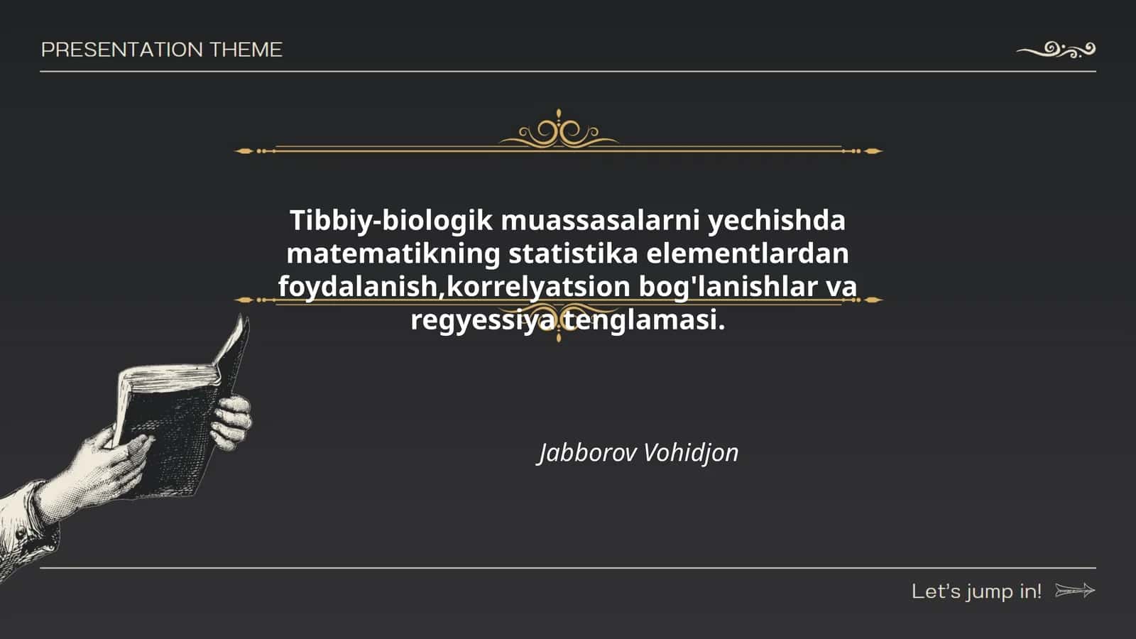 Tibbiy-biologik muassasalarni yechishda matematikning statistika elementlardan foydalanish, korrelyatsion bog'lanishlar va regyessiya tenglamasi 1