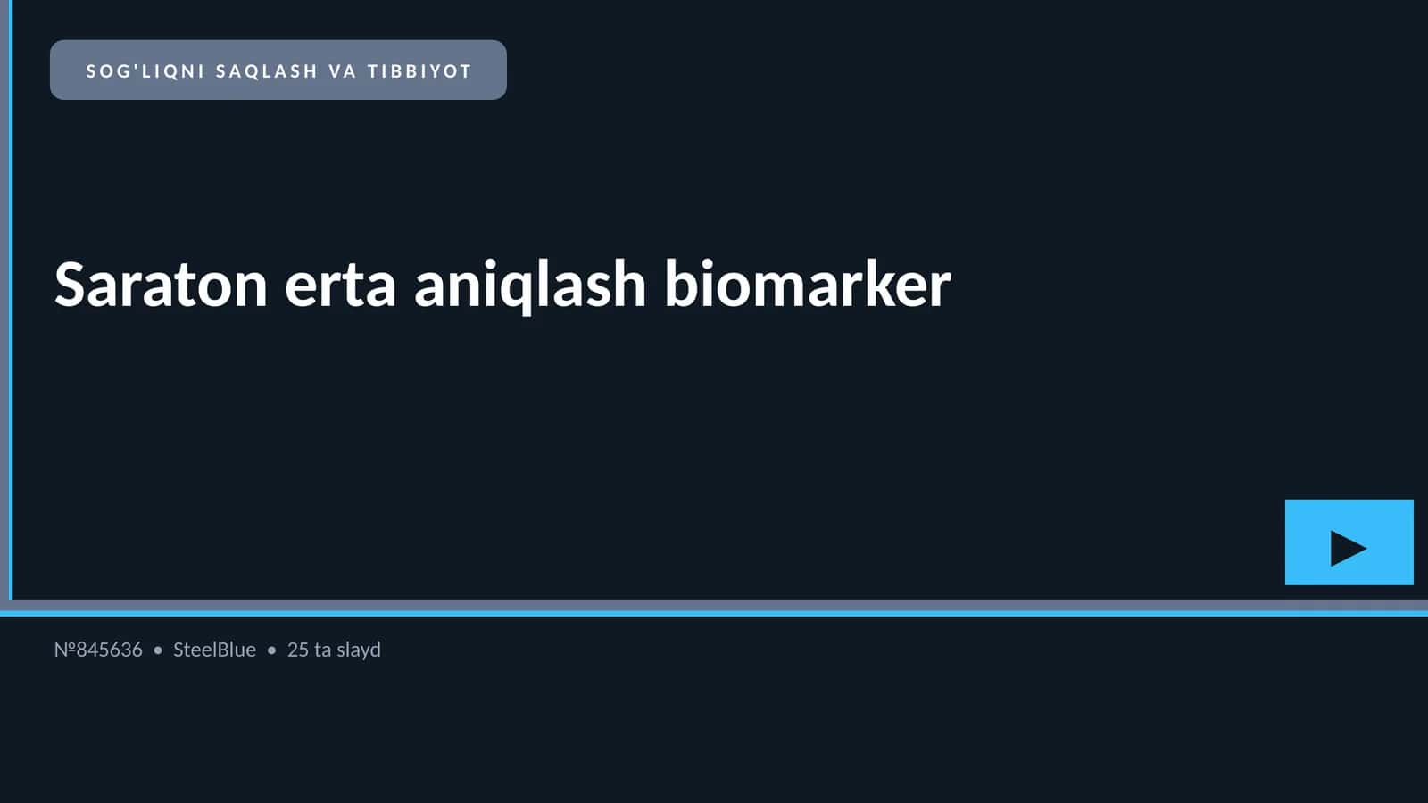 Saraton erta aniqlash biomarker 1