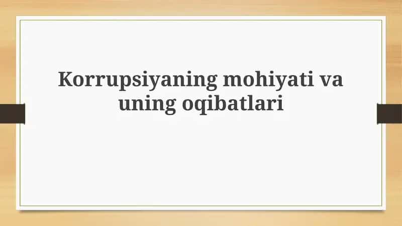 Korrupsiyaning ta'rifi va turlari 1
