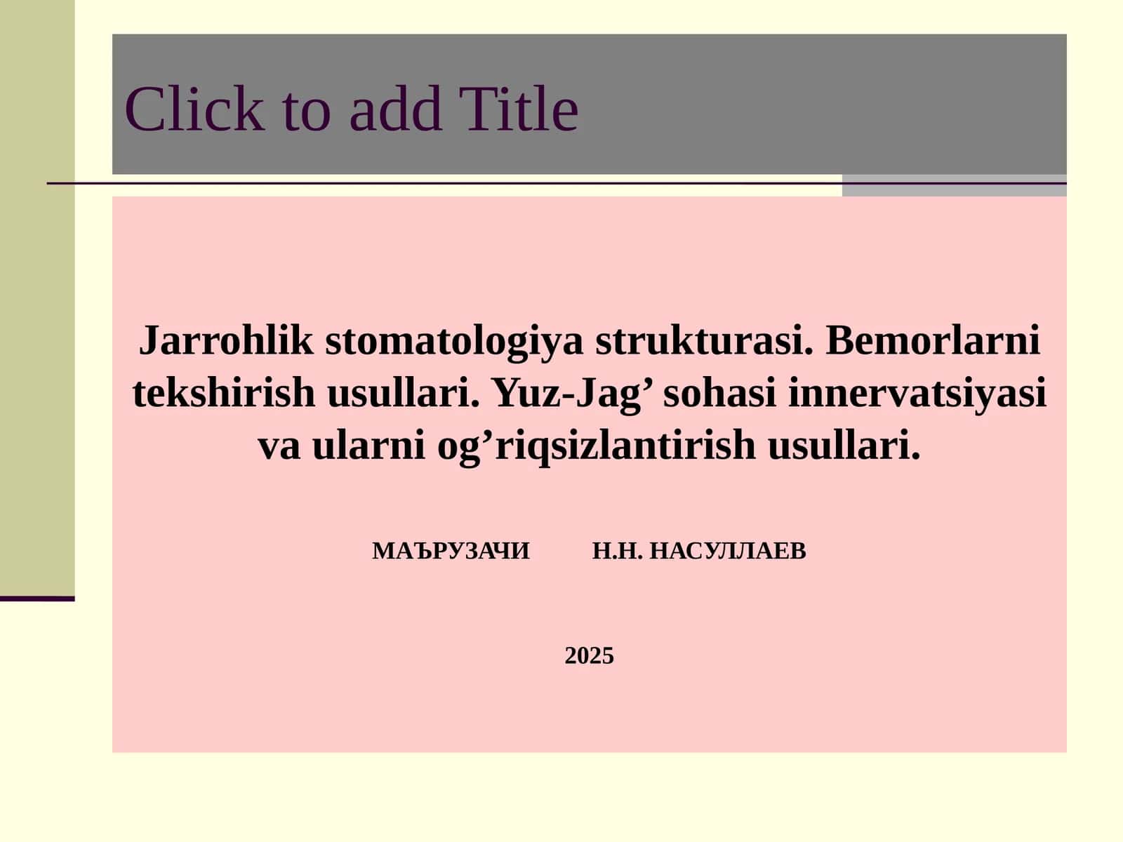 Jarrohlik stomatologiya strukturasi 1