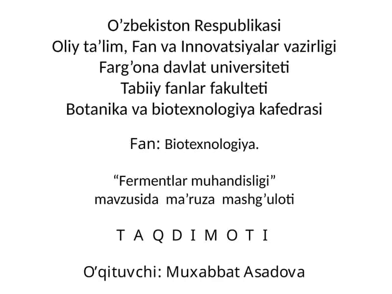 Fermentlarmuhandisligi(IIqism) 1