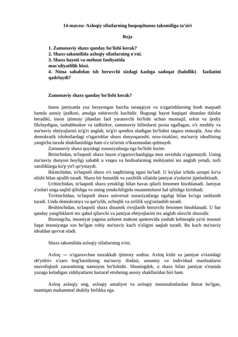 Axloqiy sifatlarning huquqshunos takomili 1