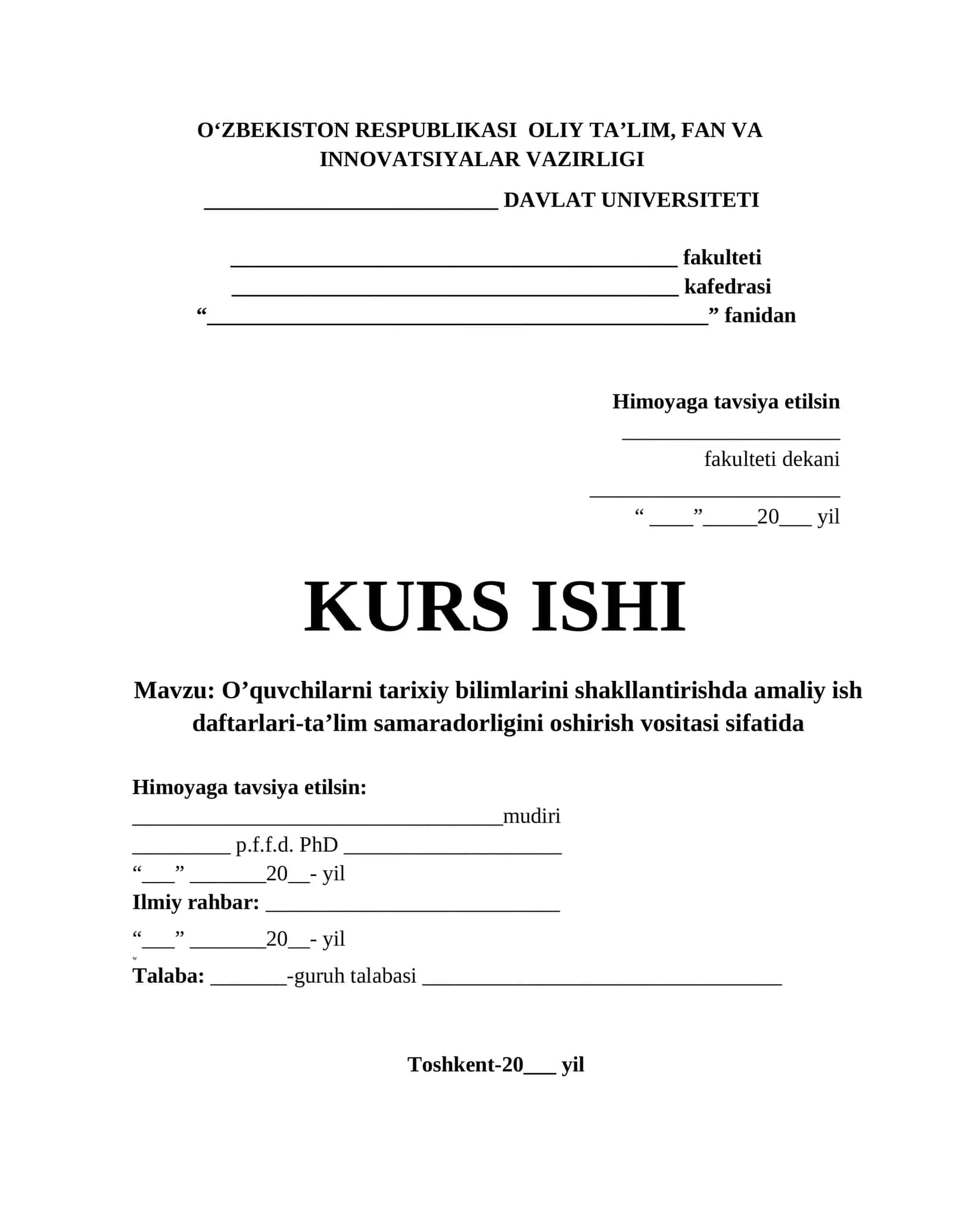 O’quvchilarni tarixiy bilimlarini shakllantirishda amaliy ish daftarlari-ta’lim samaradorligini oshirish vositasi sifatida 1