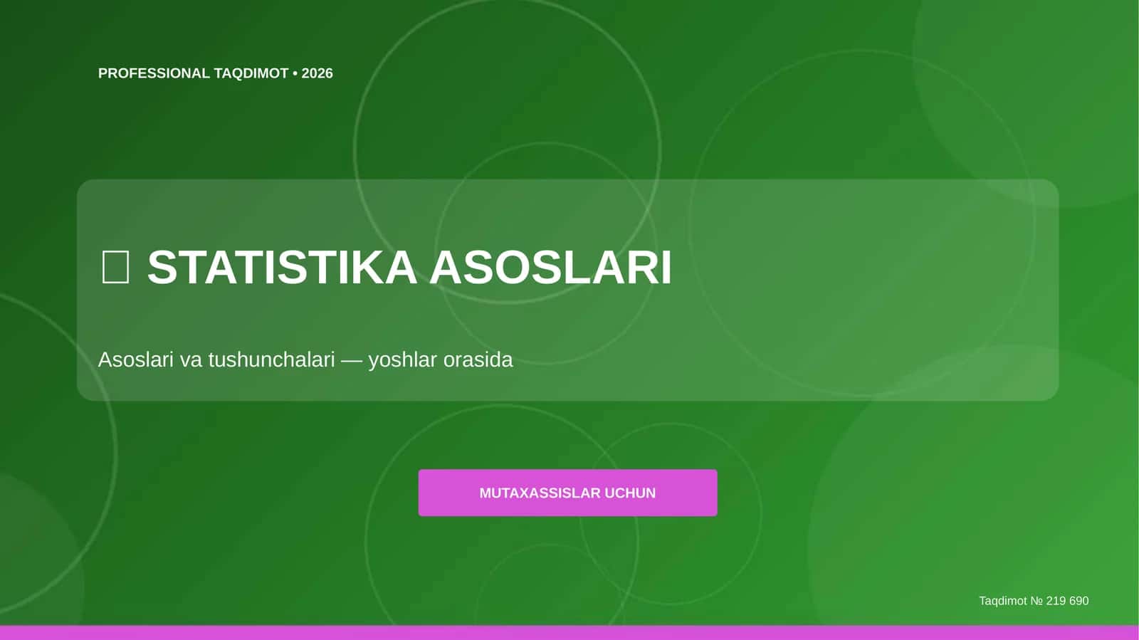 Statistika Asoslari 1