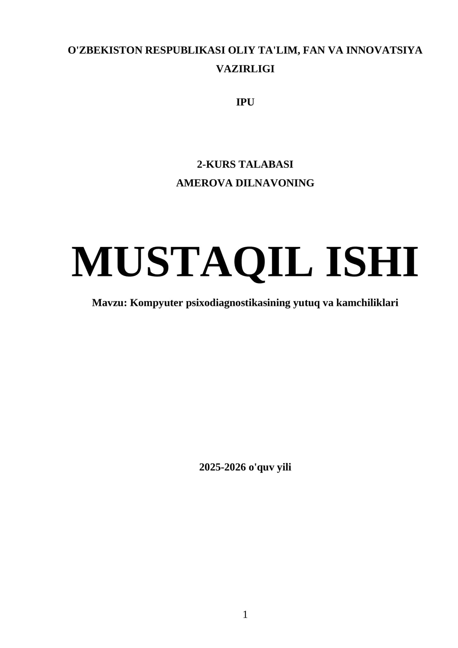 Kompyutеr psixodiagnostikasining yutuq va kamchiliklari 1