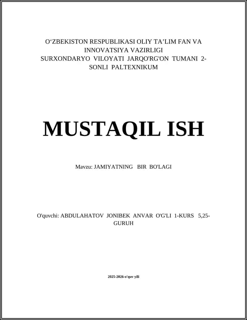 Oila — jamiyatning bir bo'lagi 1