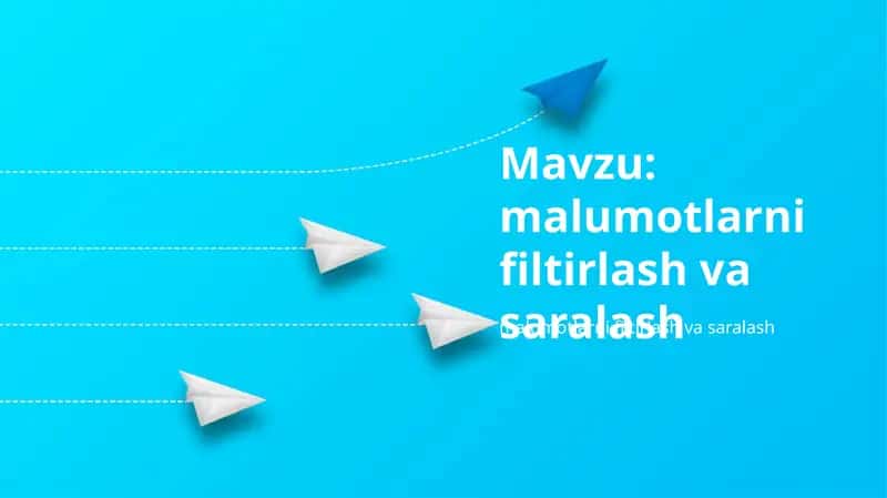 malumotlarni filtirlash va saralash 1