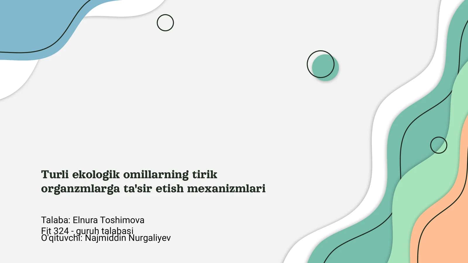 Turli ekologik omillarning tirik organzmlarga ta'sir etish mexanizmlari 1