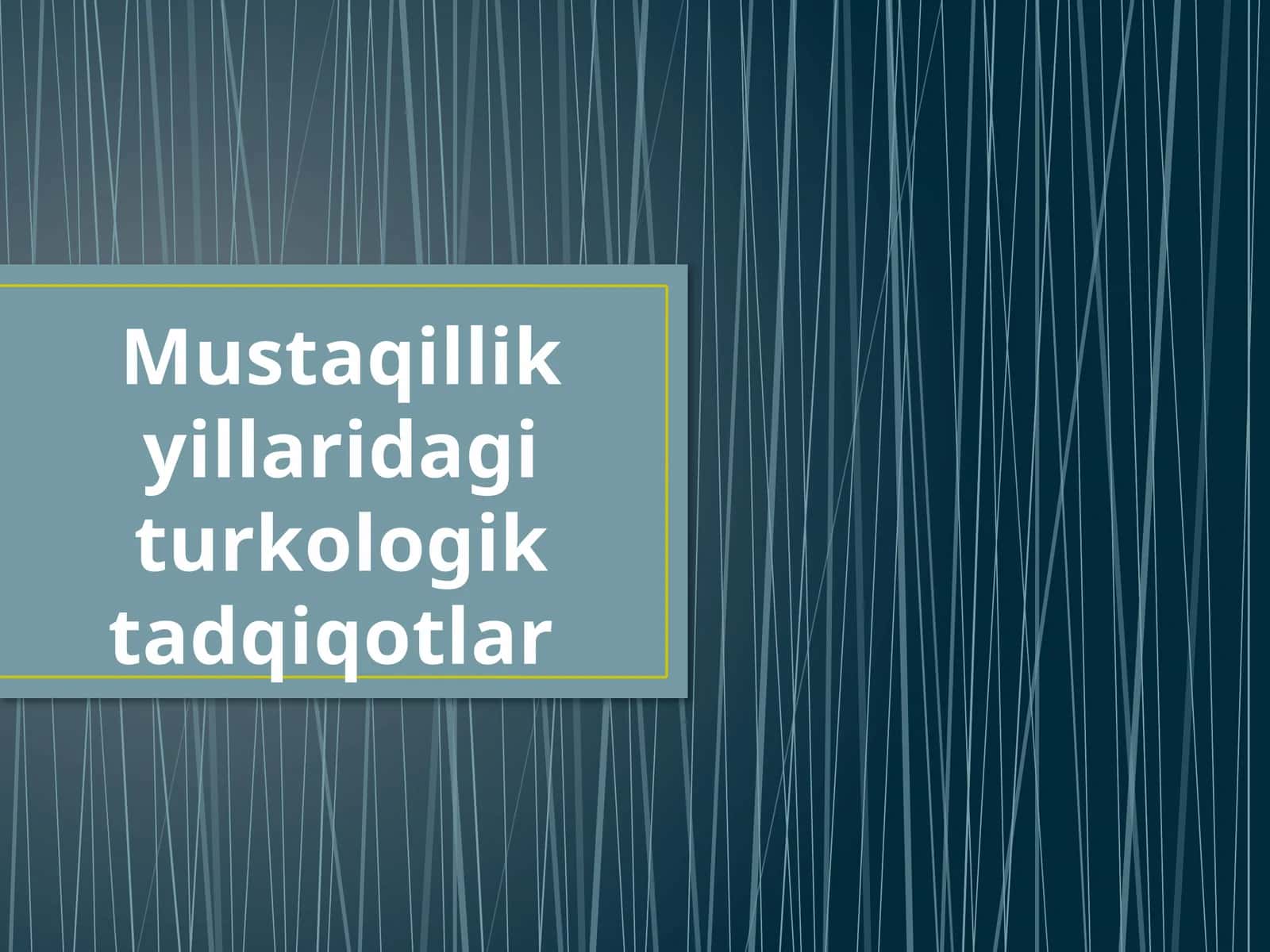Mustaqillik yillaridagi turkologik tadqiqotlar 1