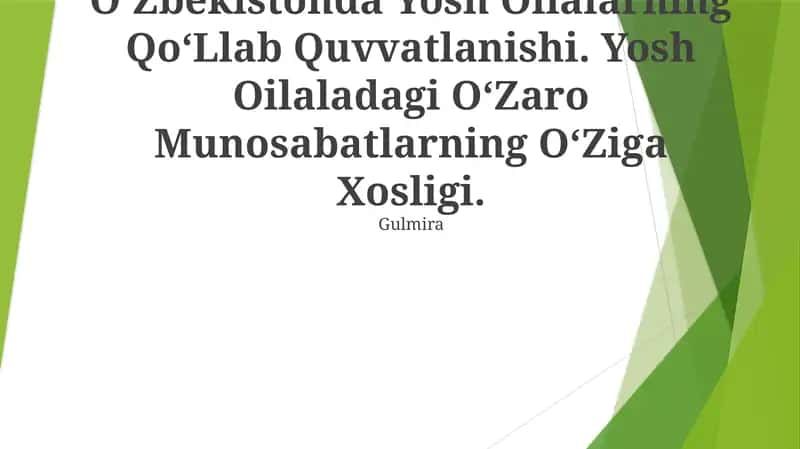 Kirish Ushbu tadqiqot Oʻzbekistonda yosh oilalarni mustahkamlash 1