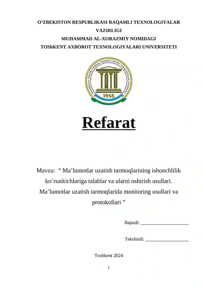 Ma’lumotlar uzatish tarmoqlari