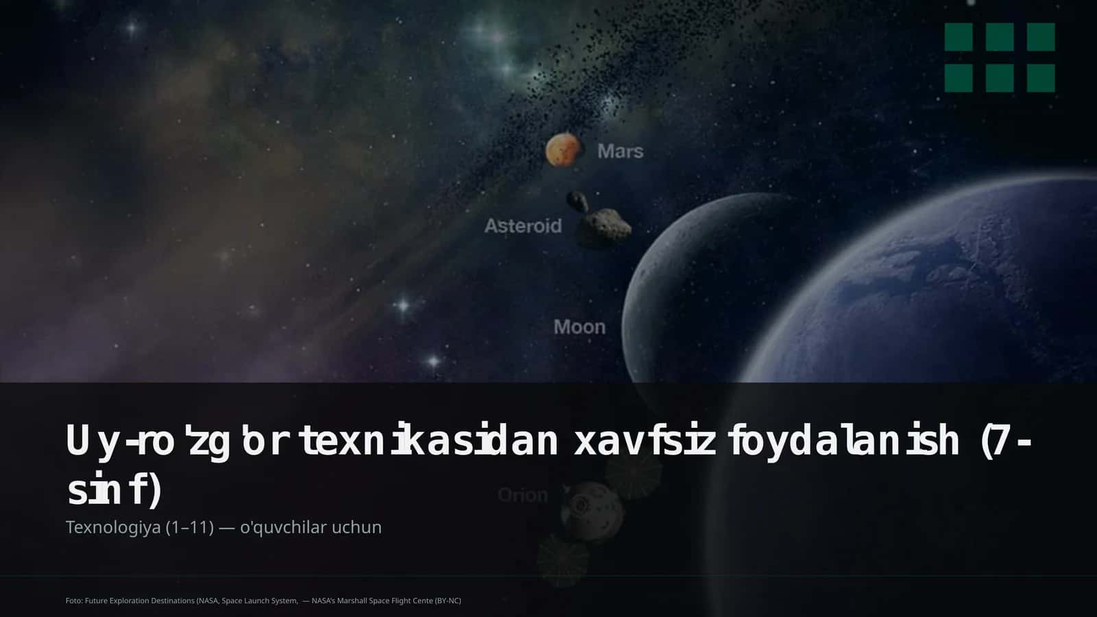 Uy-ro'zg'or texnikasidan xavfsiz foydalanish (7-sinf) 1