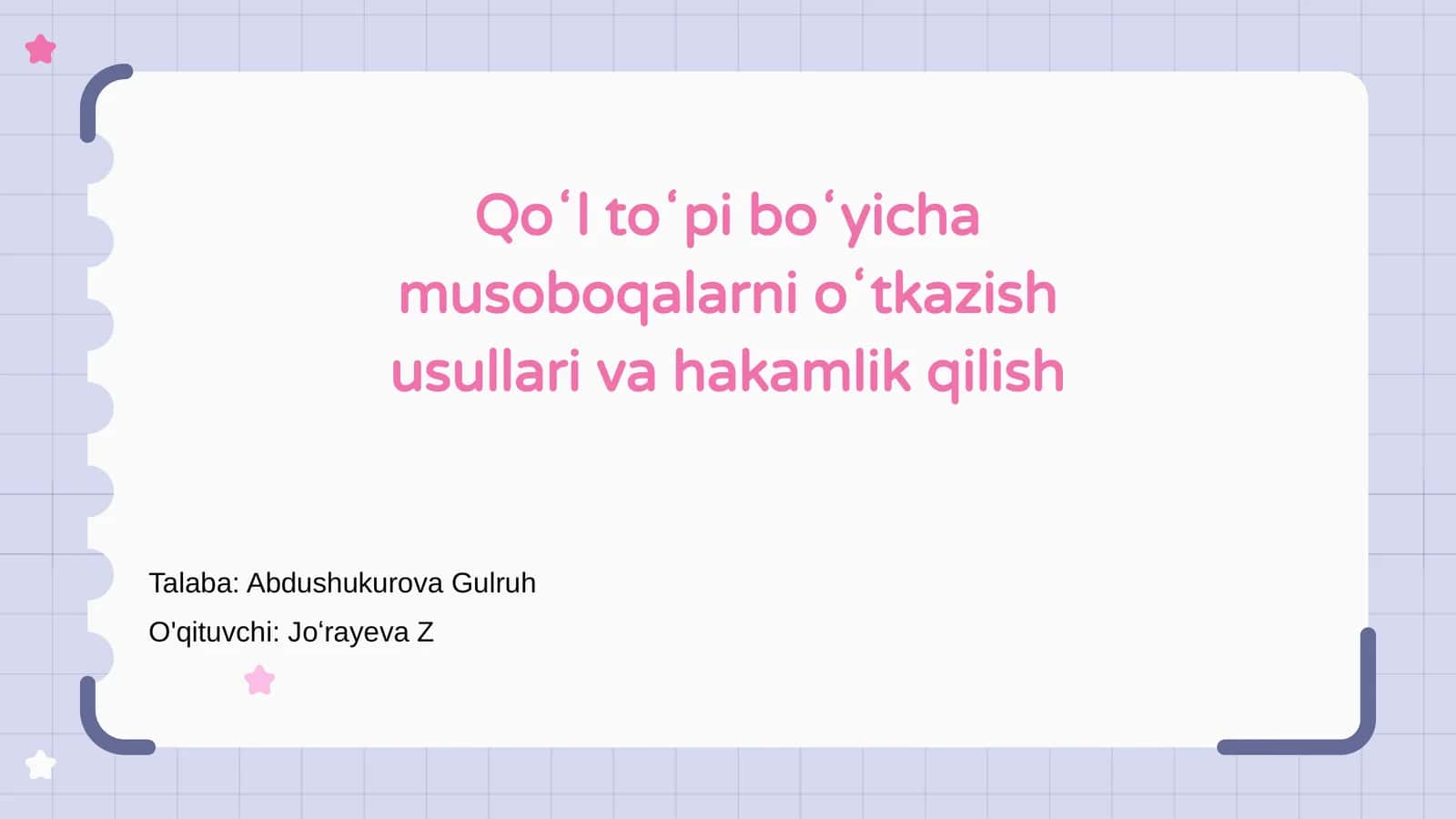 Qoʻl toʻpi boʻyicha musoboqalarni oʻtkazish usullari va hakamlik qilish 1
