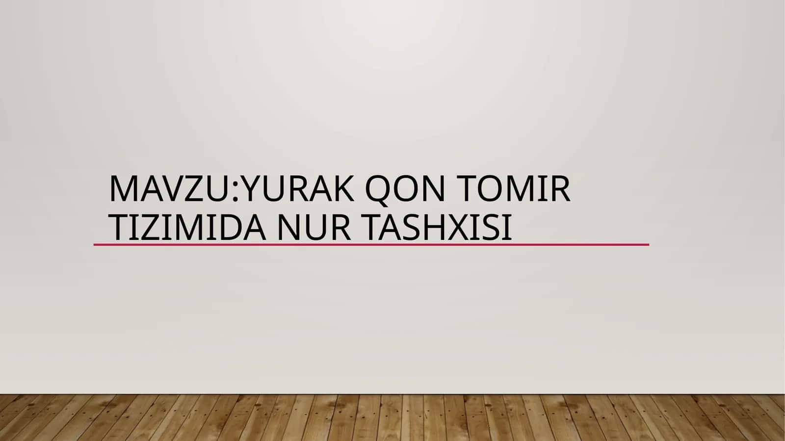 Yurak qon tomir tizimida nur tashxisi 1