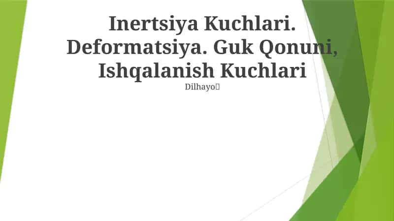 Inertsiya Kuchlari 1