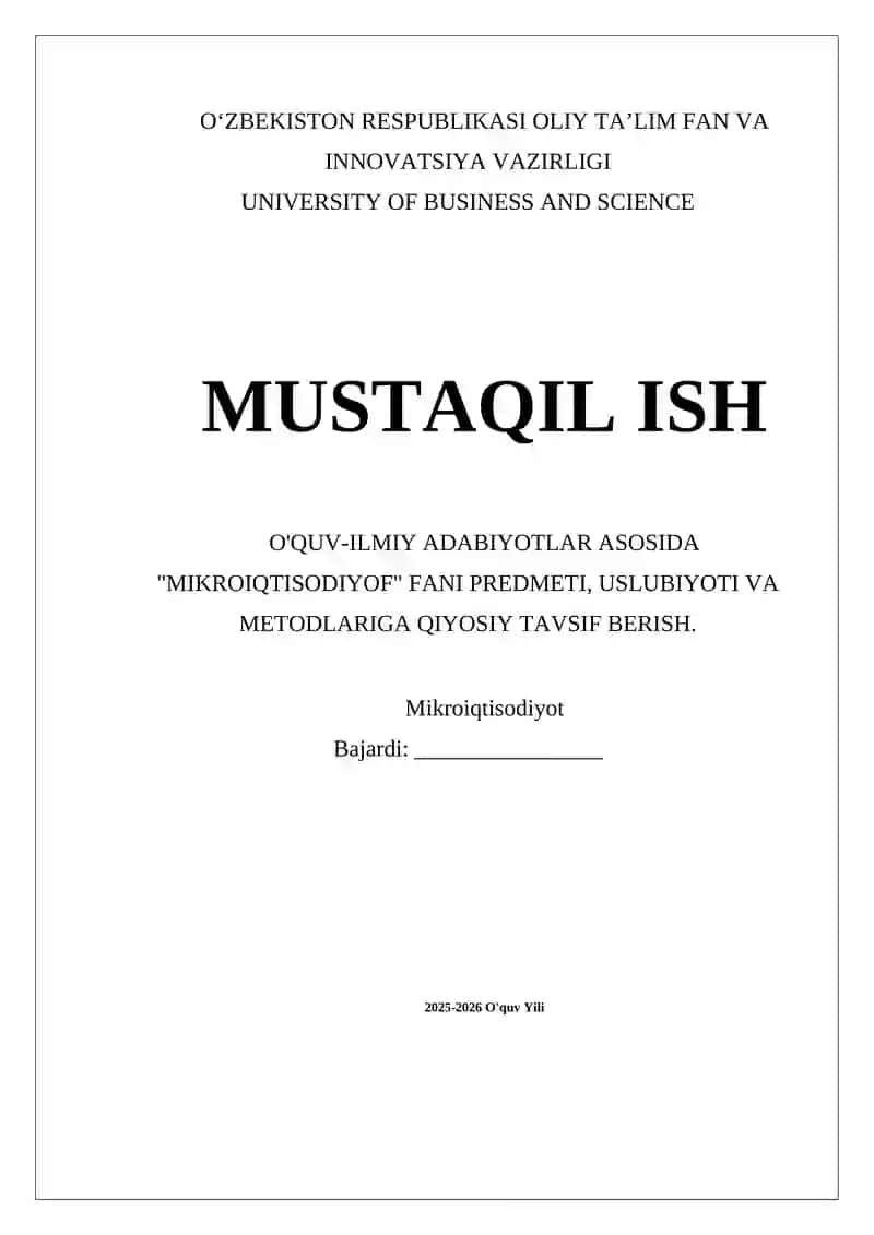 Mikroiqtisodiyot 1