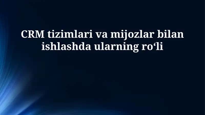 CRM tizimlari 1