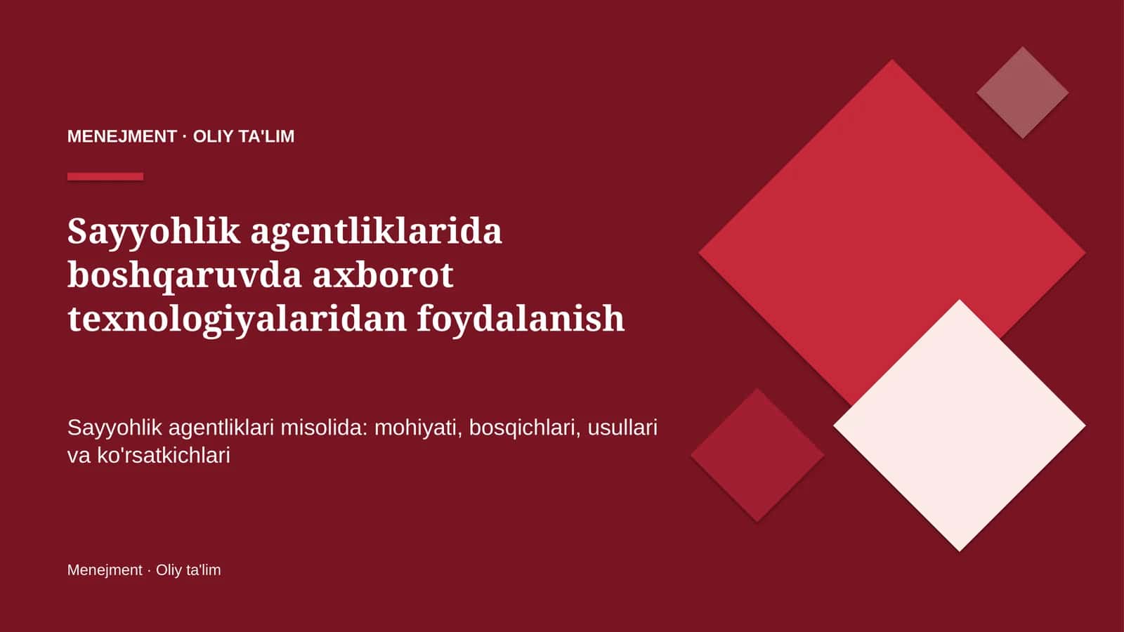 sayyohlik agentliklarida boshqaruvda axborot texnologiyalaridan foydalanish 9909 1