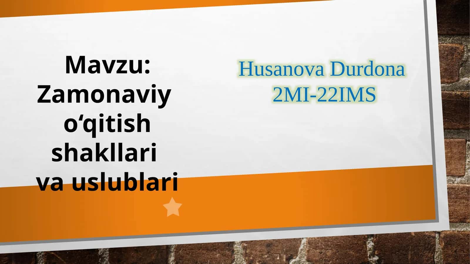 Zamonaviy o‘qitish shakllari va uslublari 1
