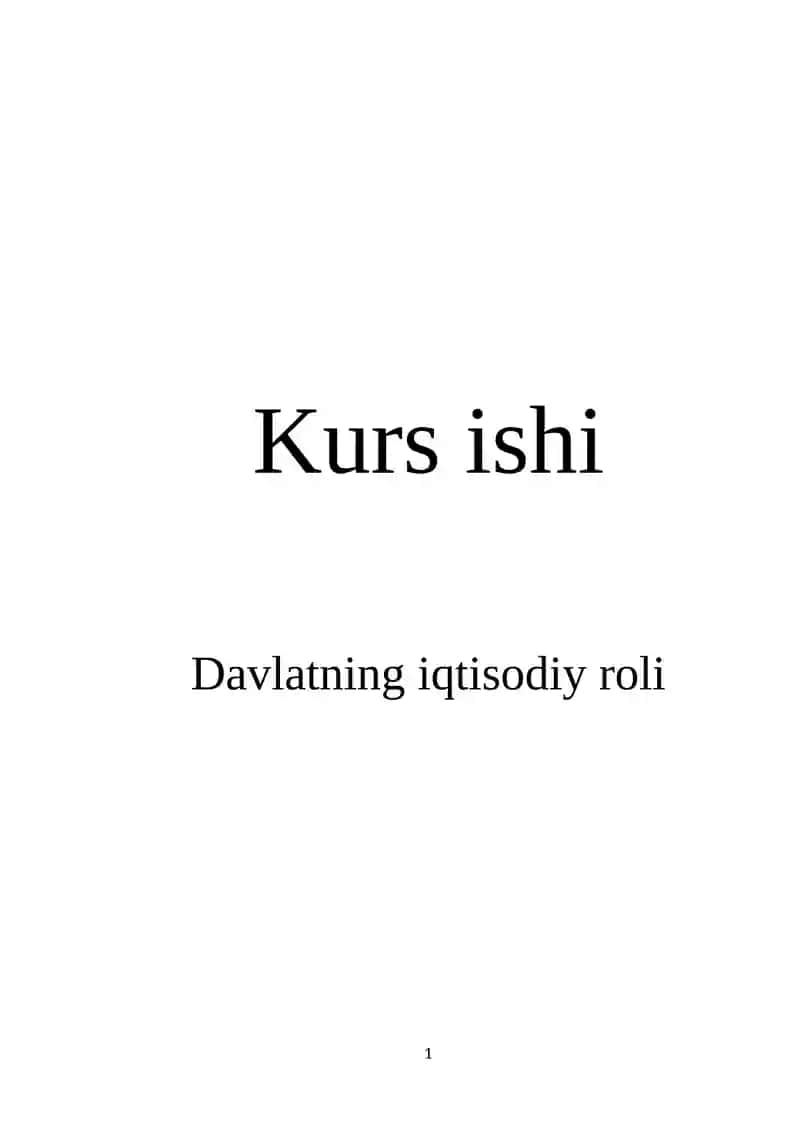 Davlatning iqtisodiy roli 1