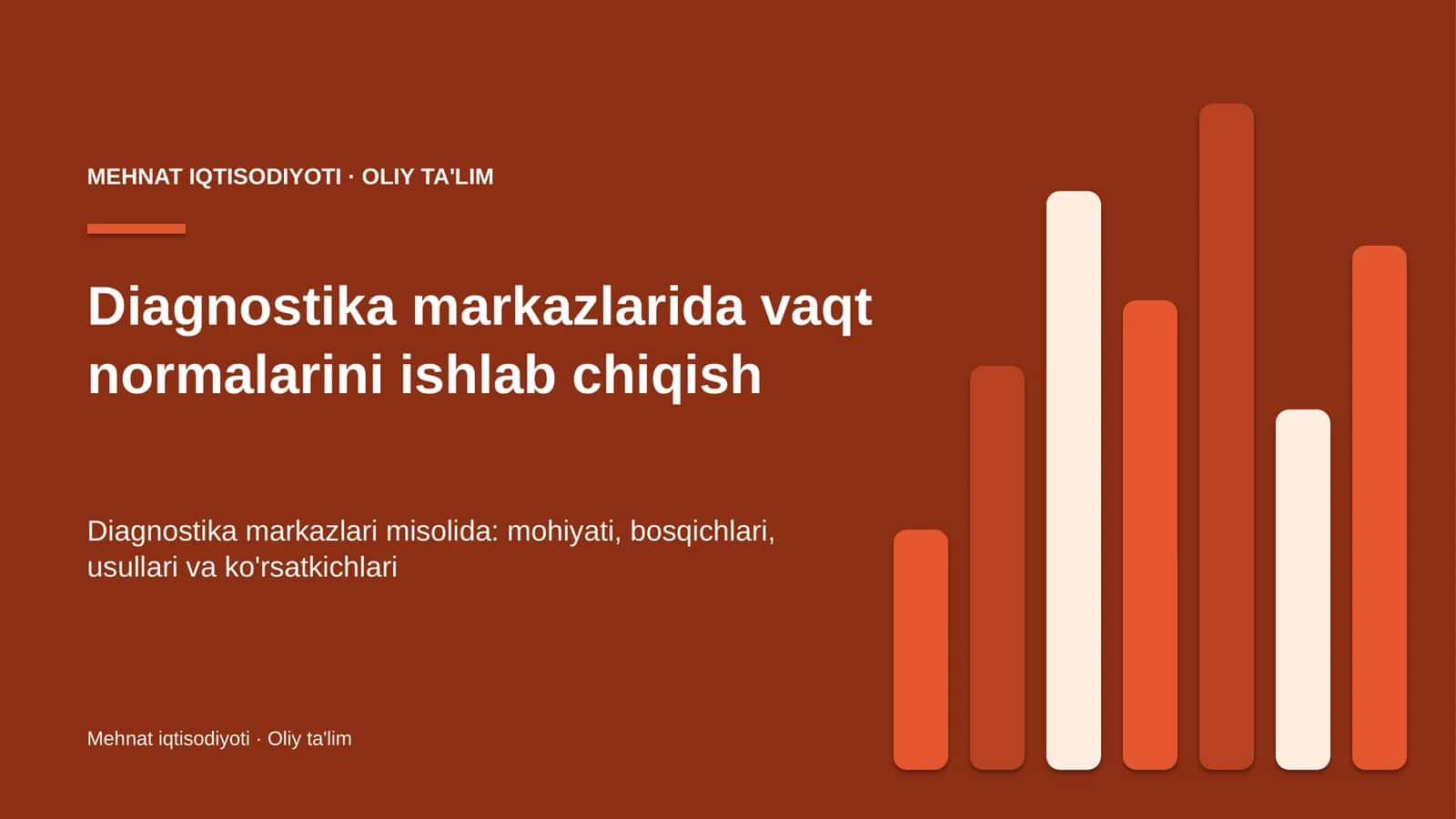 Diagnostika markazlarida vaqt normalarini ishlab chiqish 1