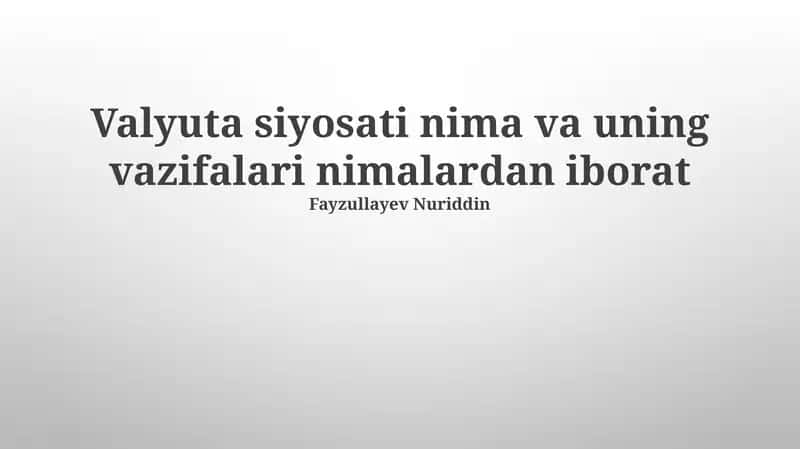Pul-kredit siyosati vazifalari 1