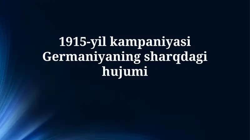 Strategik vaziyat va Germaniyaning maqsadlari 1