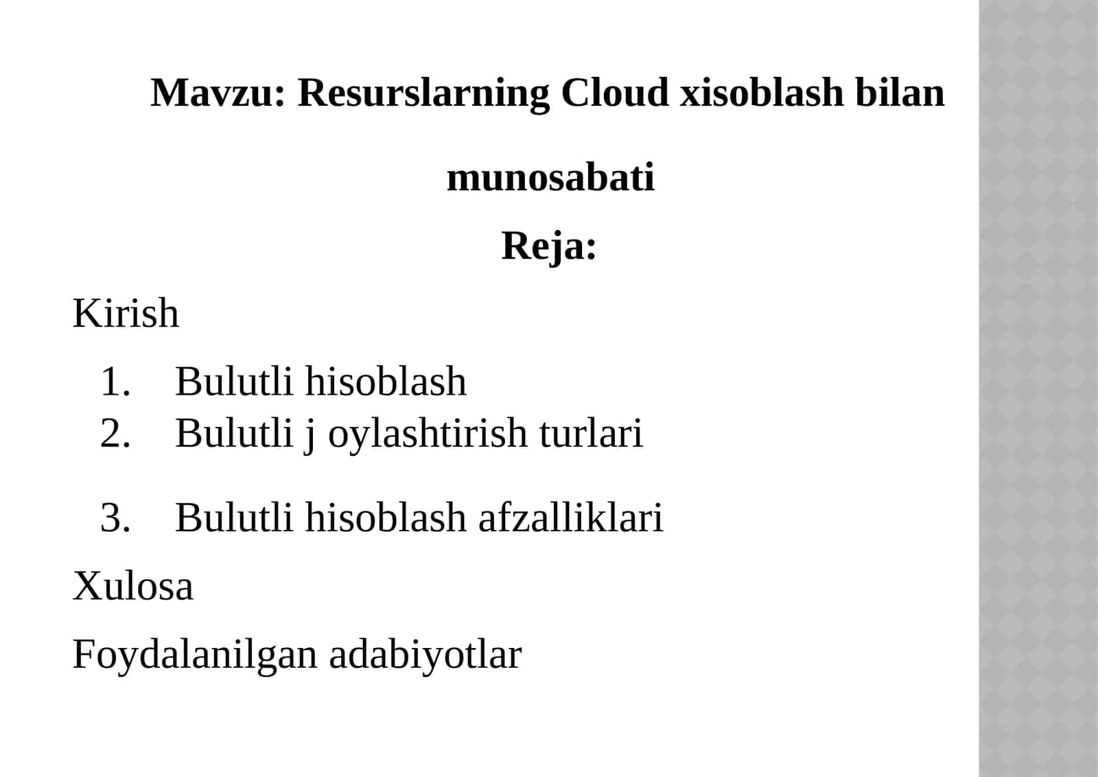 Bulutli hisoblash 1