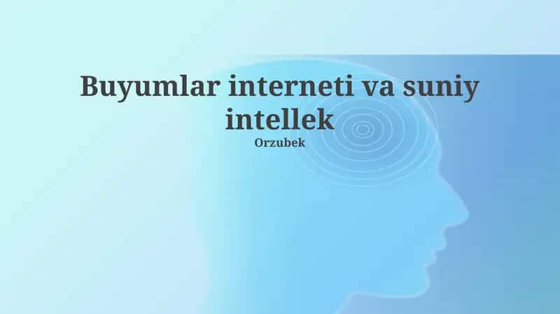 IoT va AI asoslari 1