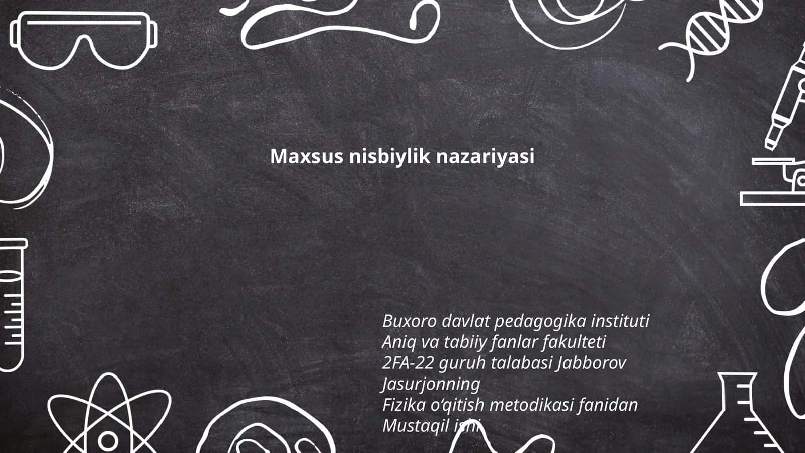 Maxsus nisbiylik nazariyasi 1