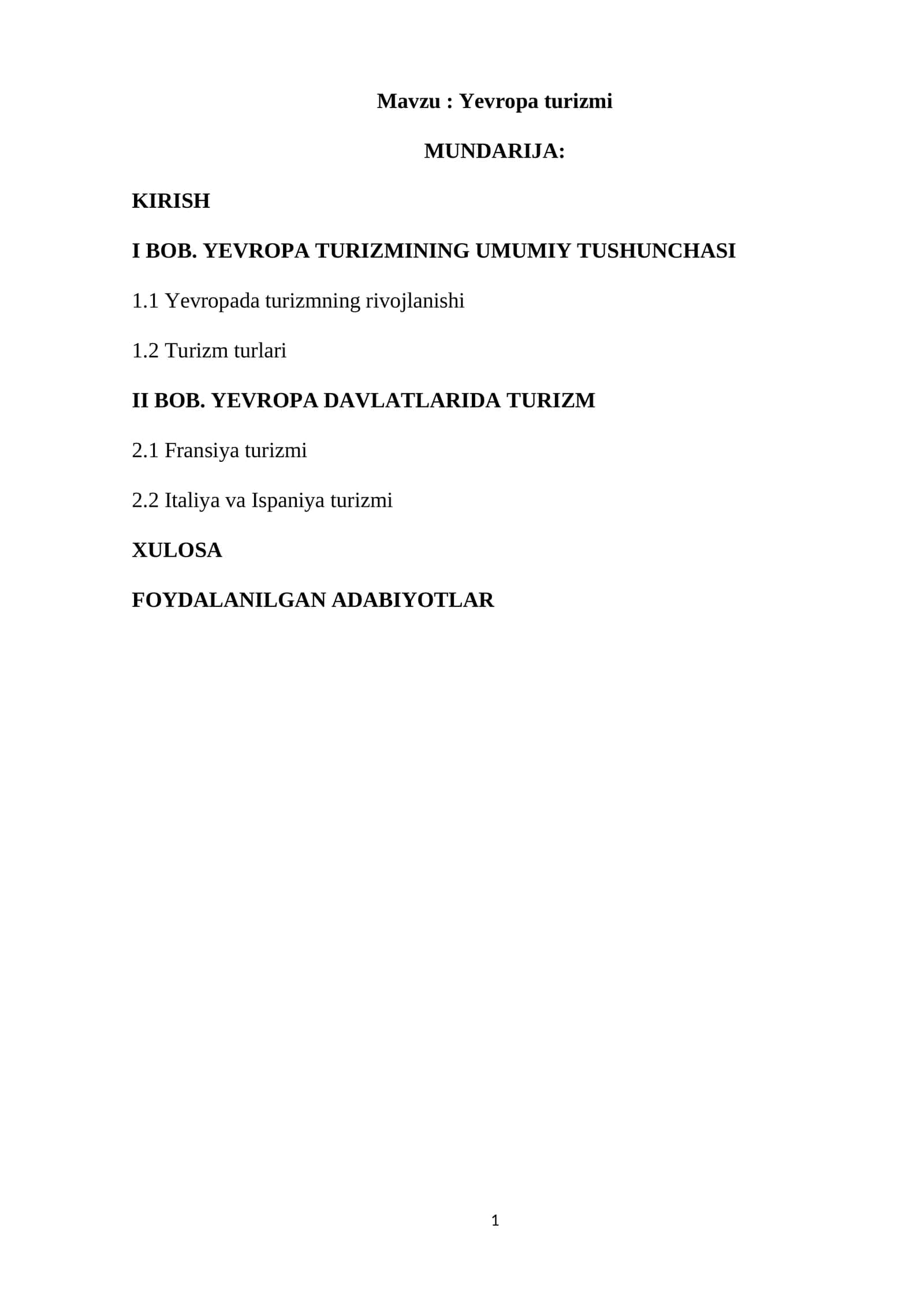 Yevropa turizmi 1