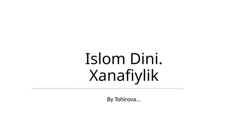 Islom Dini 1