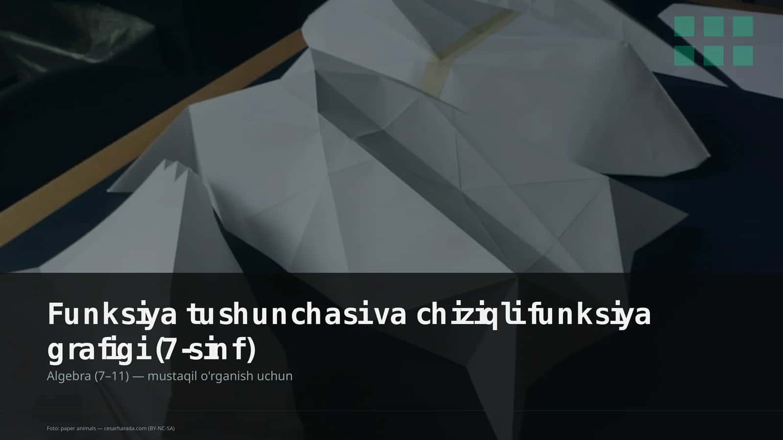 Funksiya tushunchasi va chiziqli funksiya grafigi (7-sinf) 1