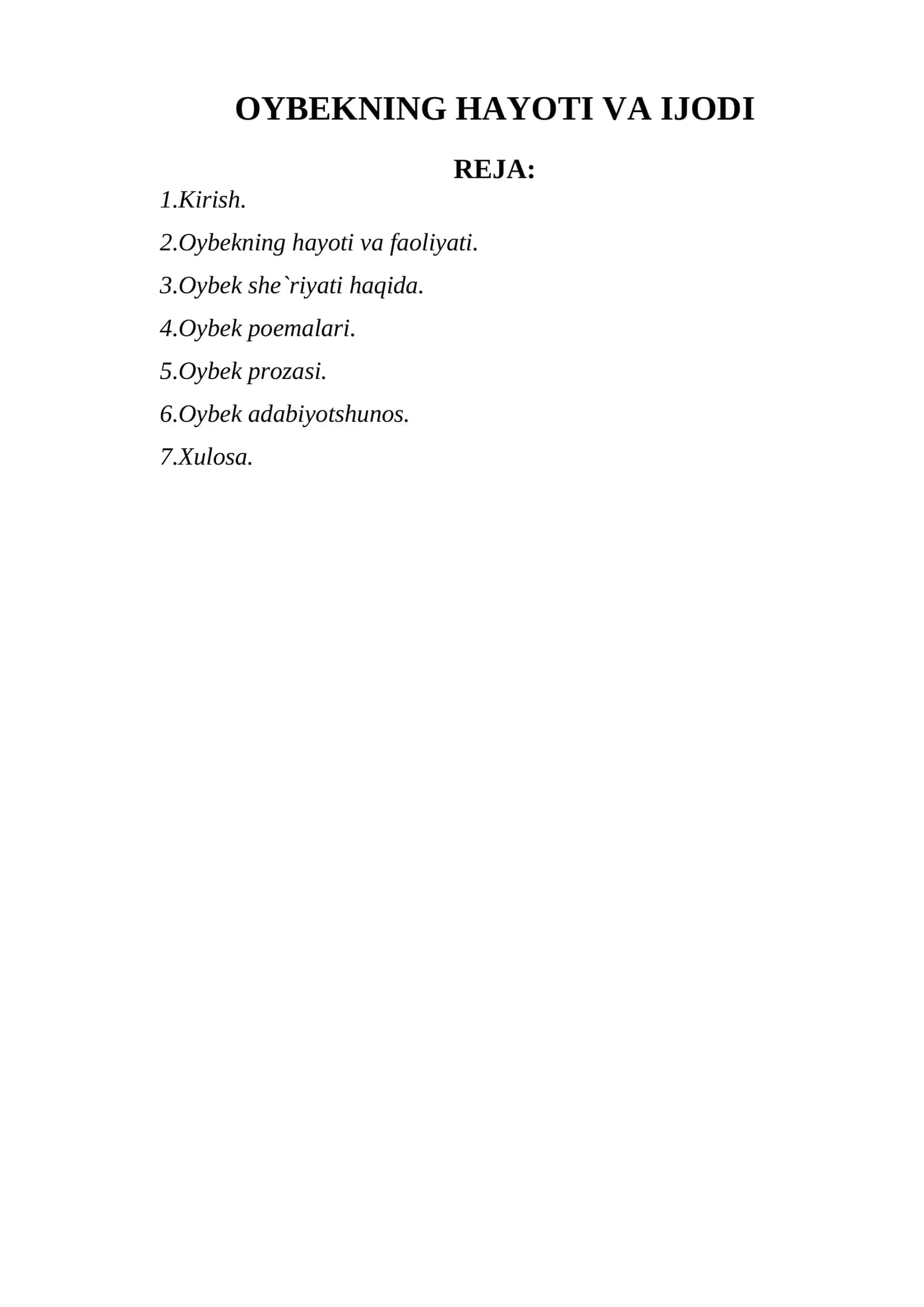ОYBЕKNING HAYOTI VA IJОDI 1