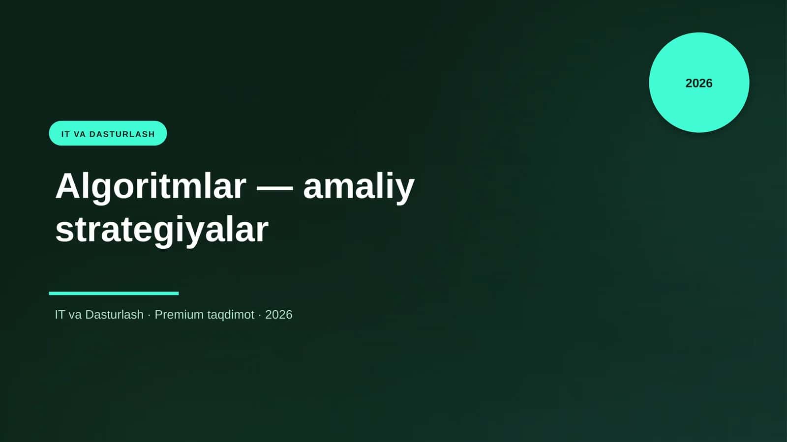 Algoritmlar — amaliy strategiyalar 1