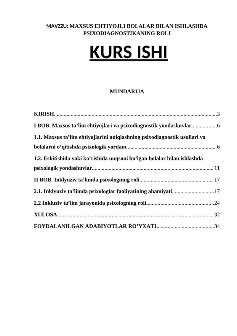 MAXSUS EHTIYOJLI BOLALAR BILAN ISHLASHDA PSIXODIAGNOSTIKANING ROLI 1