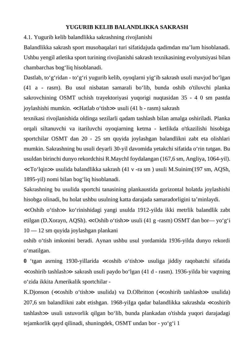 Yugurib kelib balandlikka sakrash 1