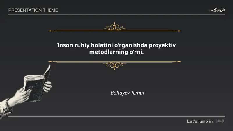 Proyektiv metodlarning o‘rni 1