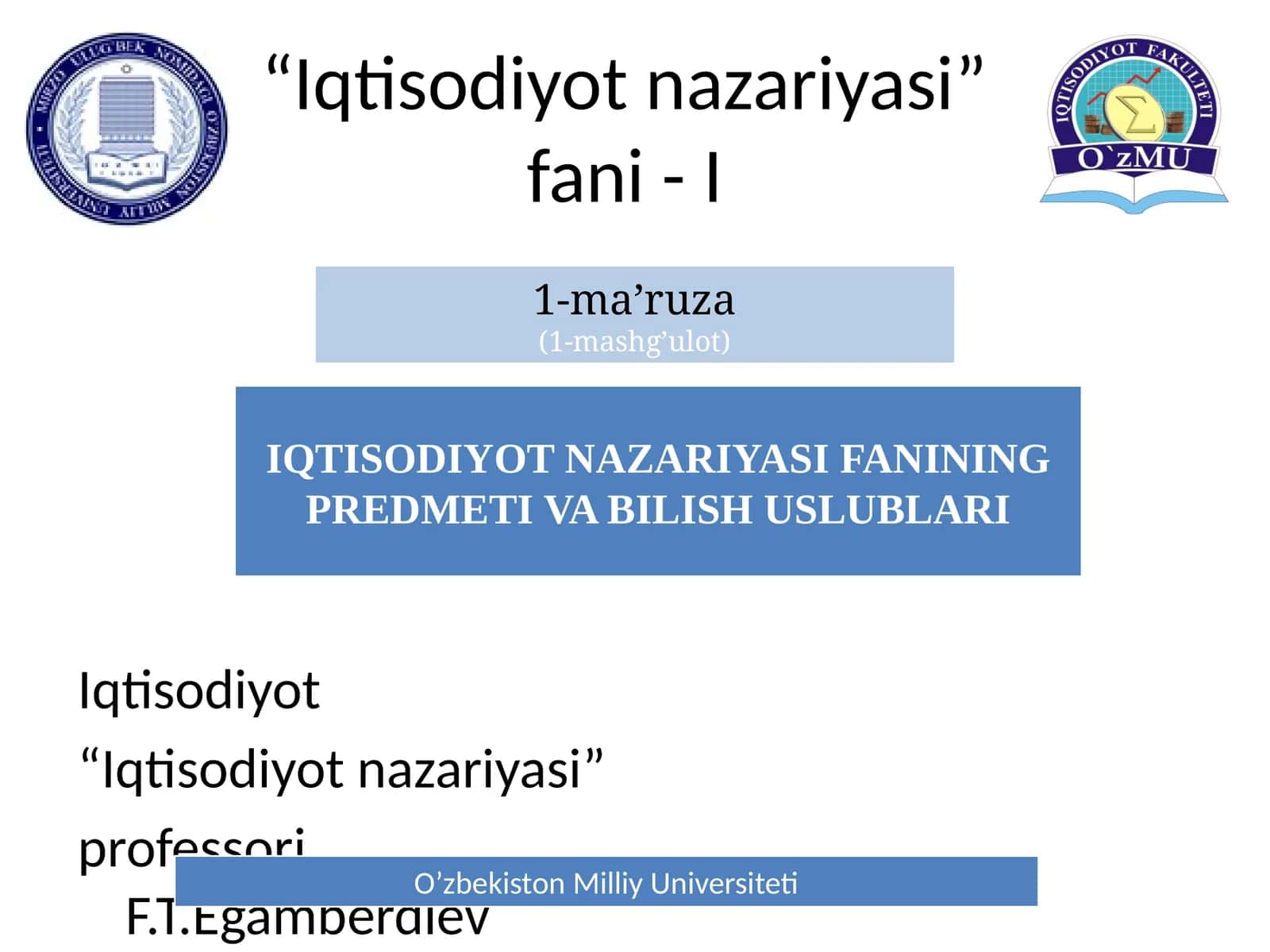 Iqtisodiyot nazariyasi 1